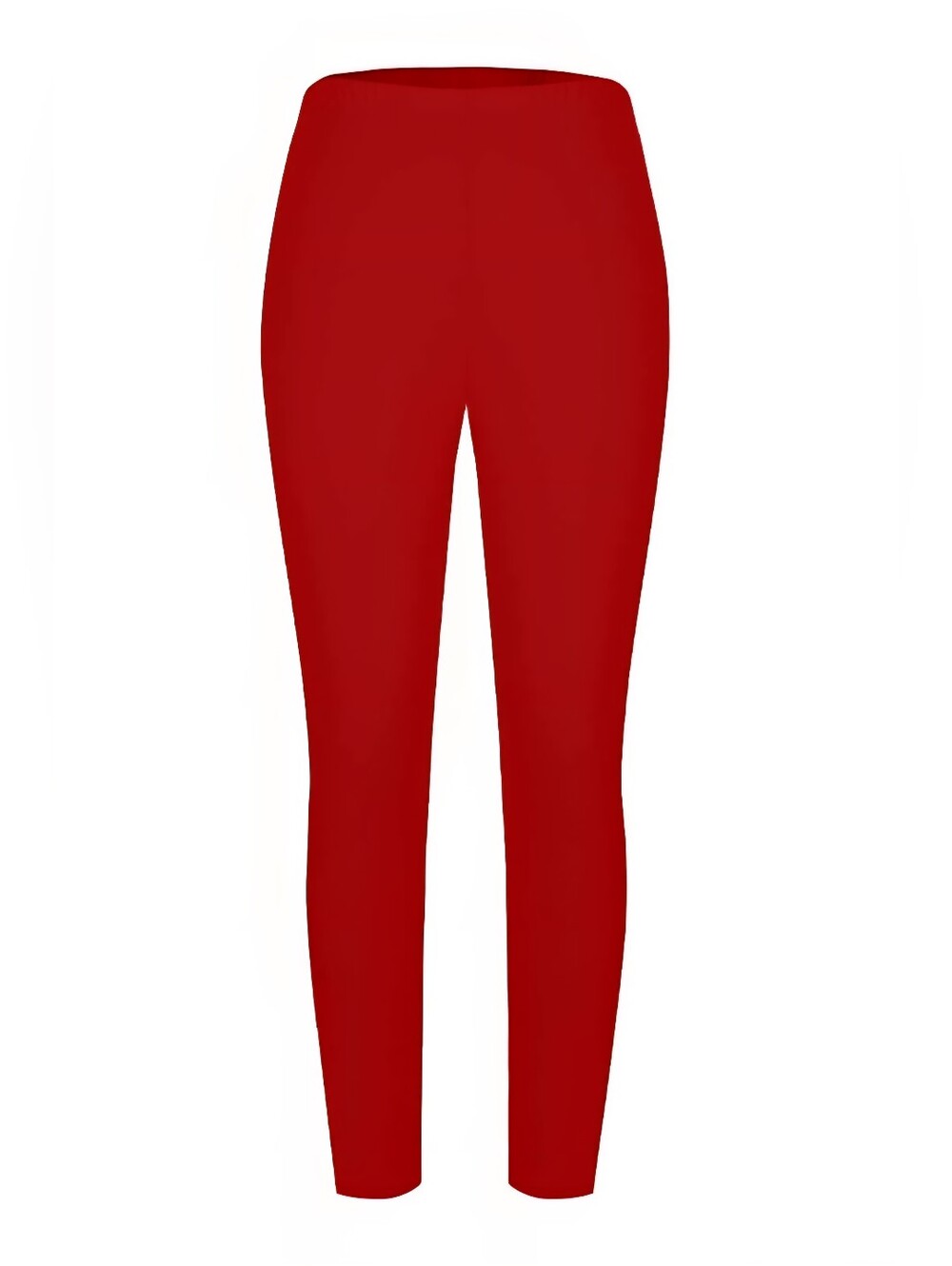 Women's Red Stretch High-Waist Legging Pants- Full & Plus Sizes - Picture 2 of 8